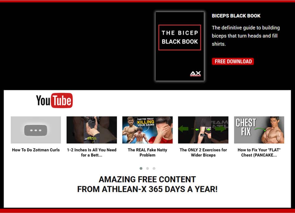Biceps Black Book's squeeze page funnel example: thank you page