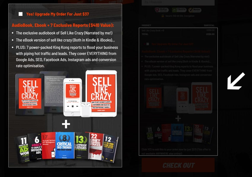 Sell Like Crazy OTO form