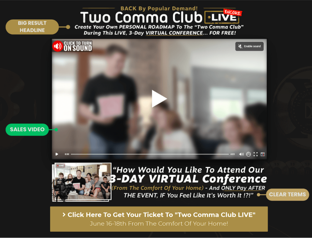 invisible funnel sales page example