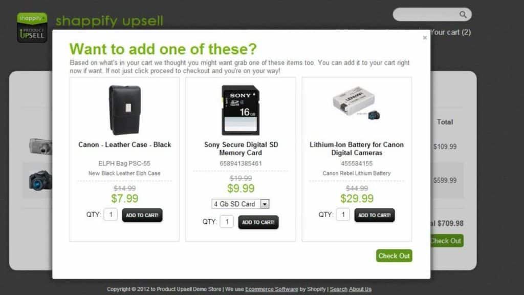 shopify store upsell