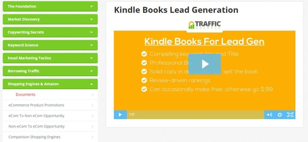 traffic secrets module 7 shopping engines and amazon