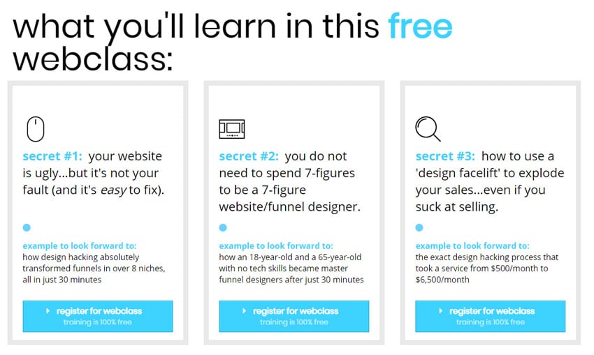 CF Design Funnel the 3 secrets