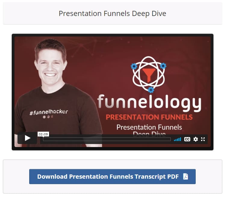 Presentation funnel training
