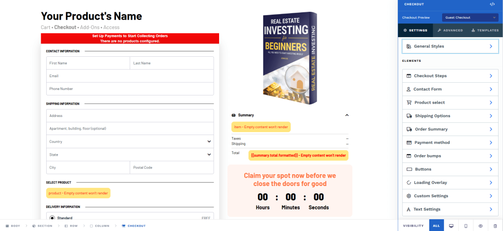 clickfunnels checkout page customization
