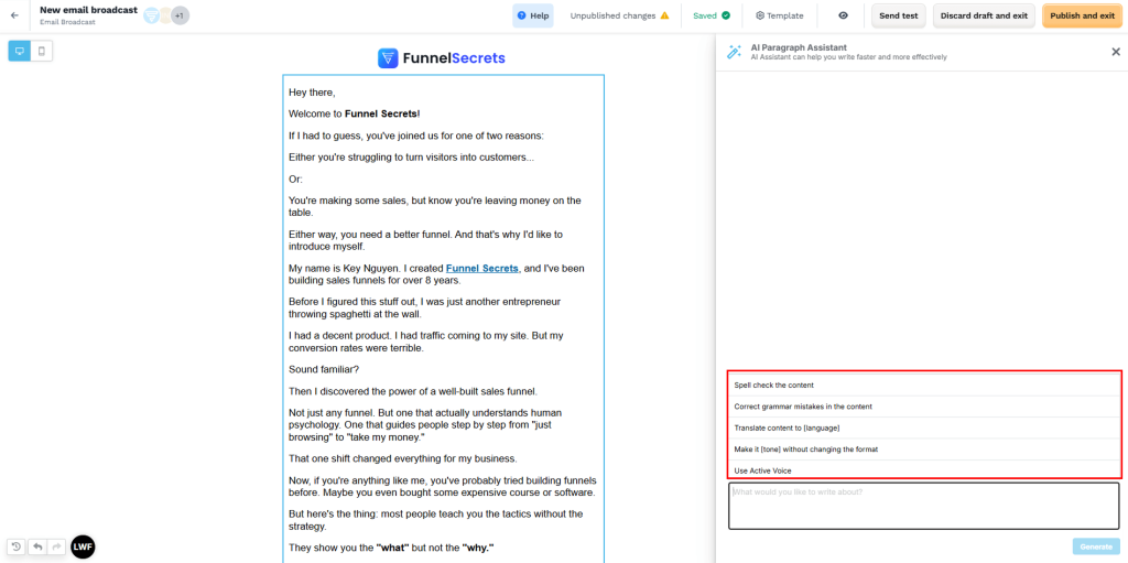clickfunnels email ai generator 1
