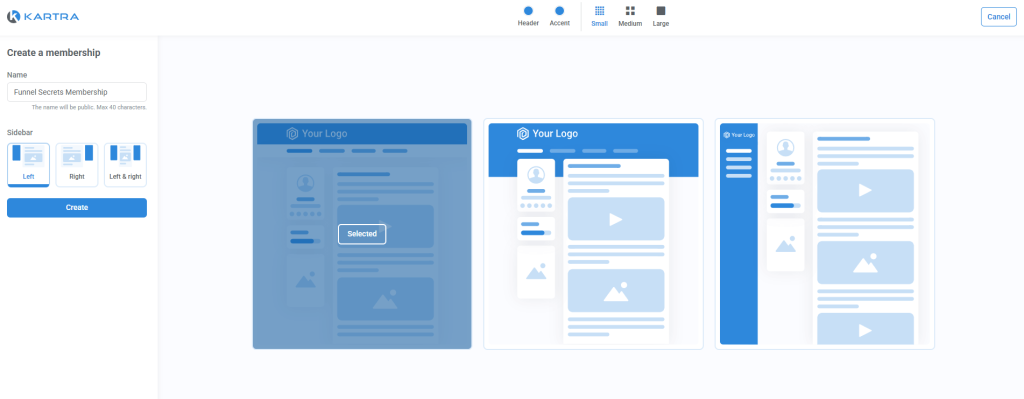 kartra create membership