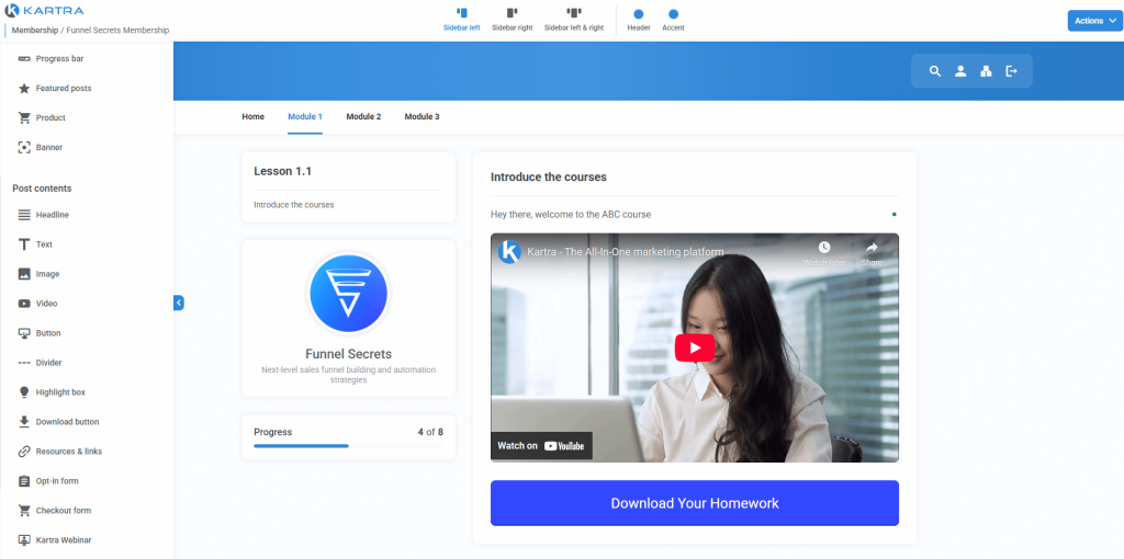 kartra membership builder