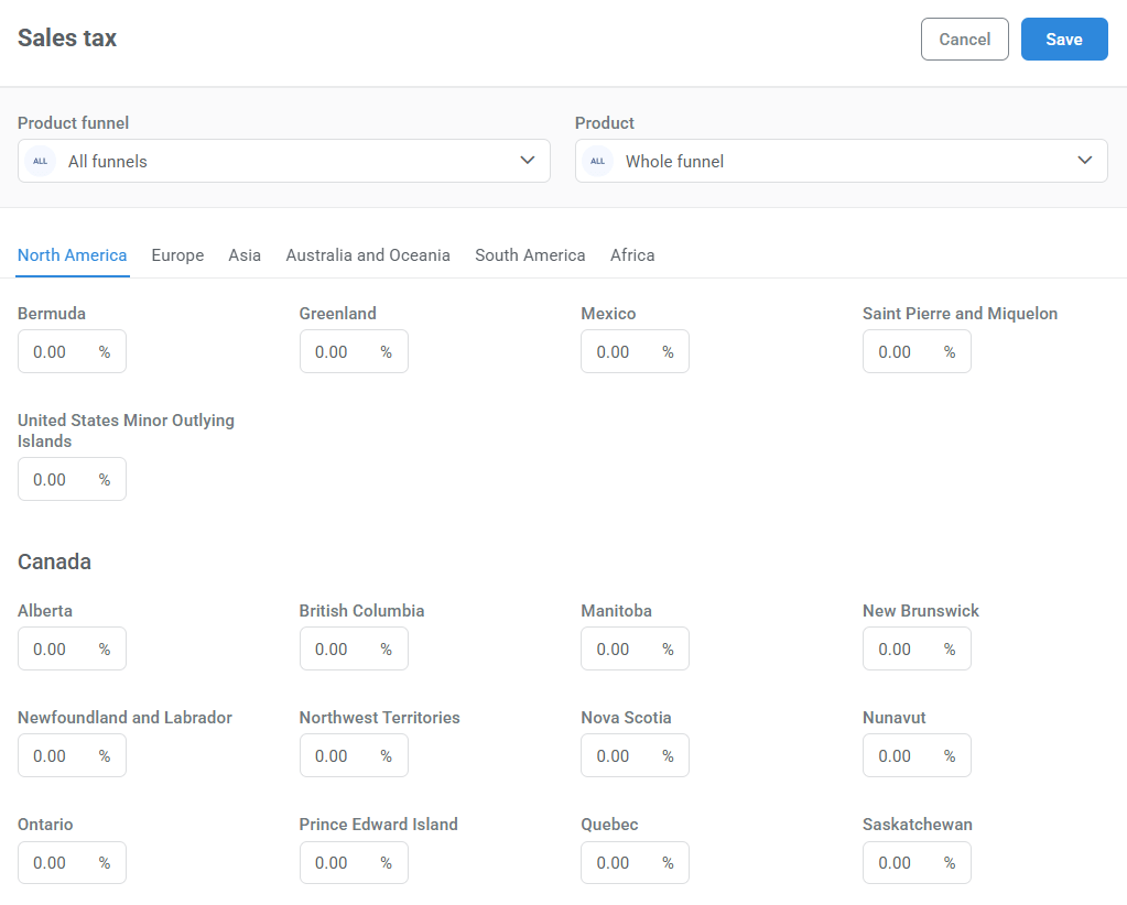 kartra sales tax setting