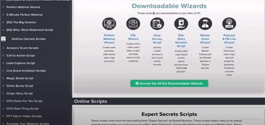 Funnel scripts downloadable wizards