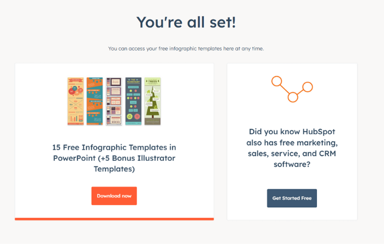 hubspot thank you page invite free trial the software