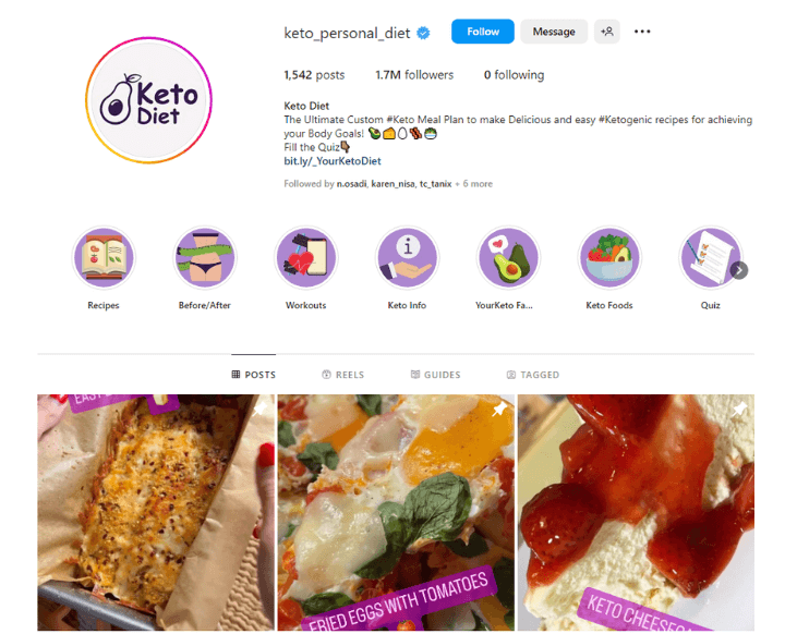 keto personal diet instagram