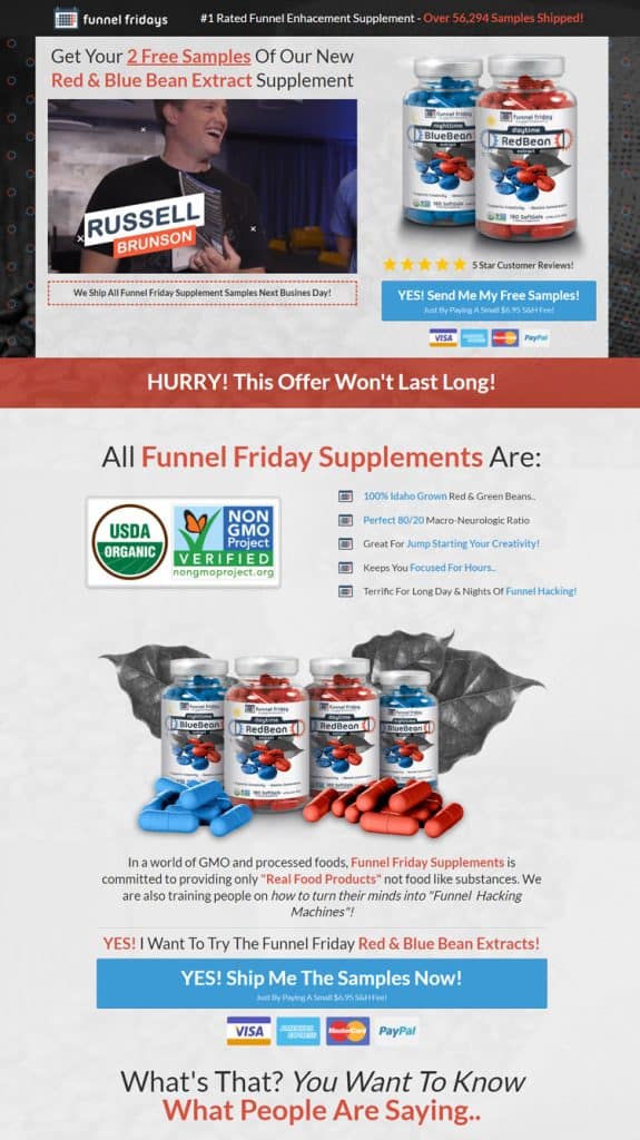 russell brunson supplement funnel sales page