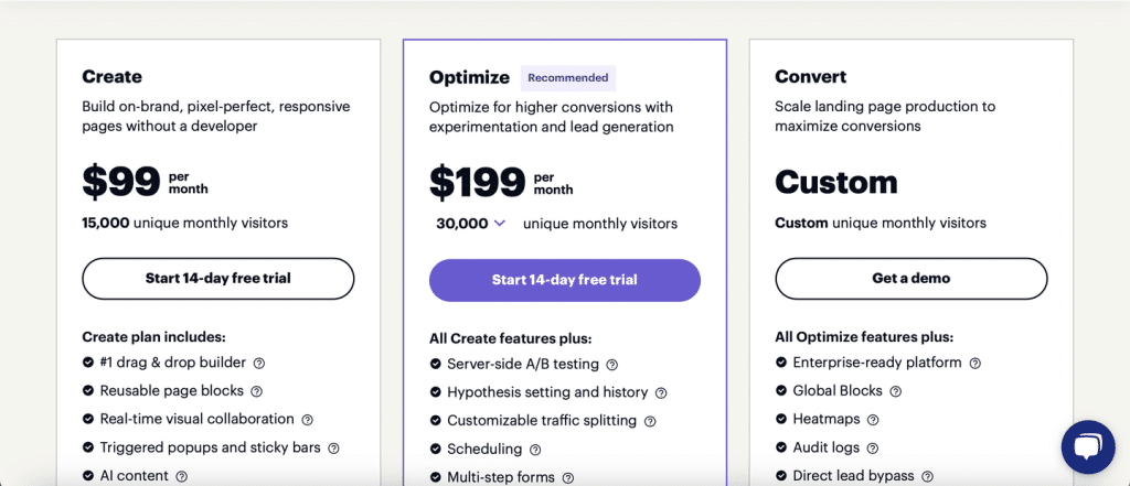 instapage pricing