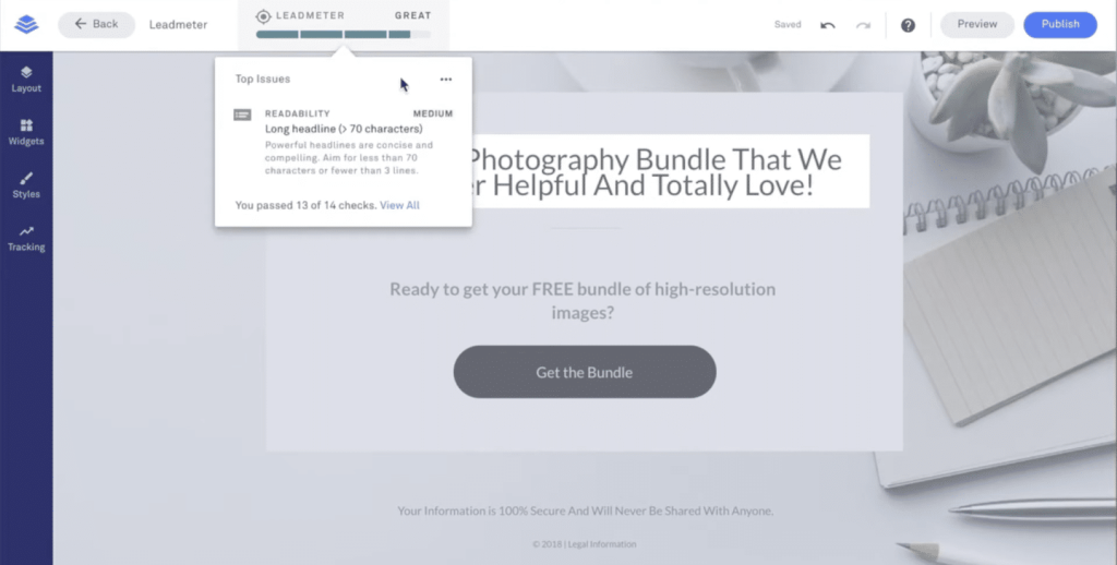 leadmeter recommend headline