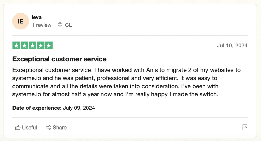 systeme io customer support review