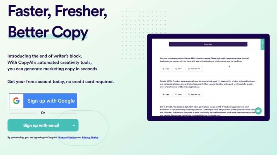 copy ai home
