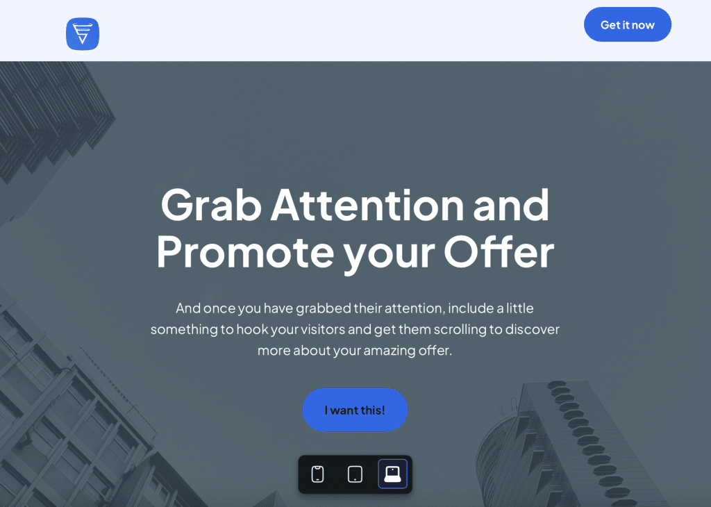 Your Leadpages' landing page result