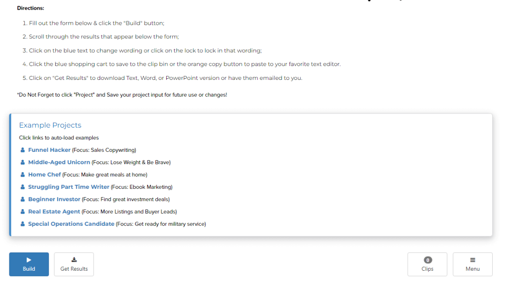 funnel scripts directions