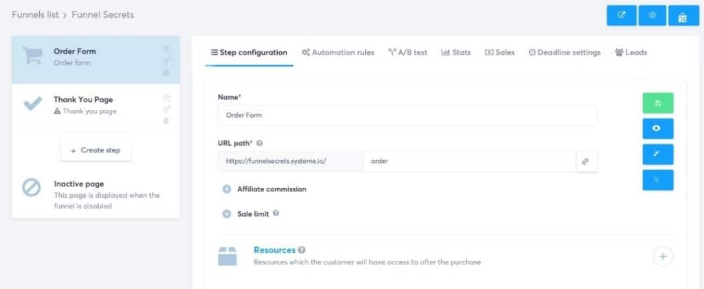 systeme.io sales funnel builder