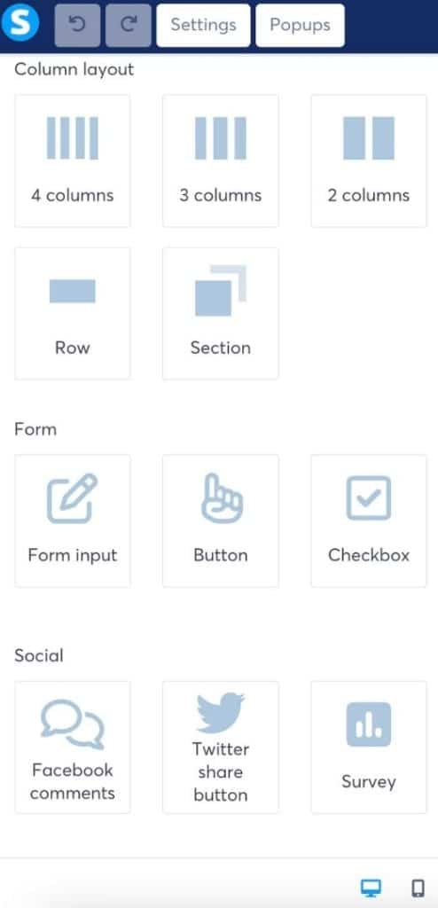 systeme io squeeze page elements