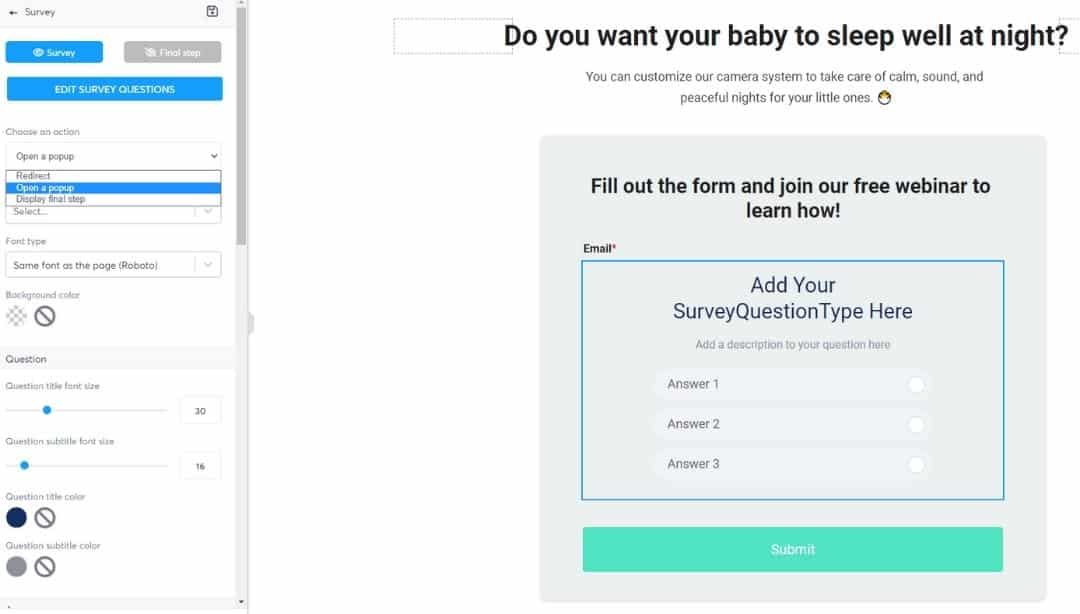 systeme.io survey builder