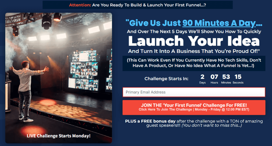 your first funnel challenge home