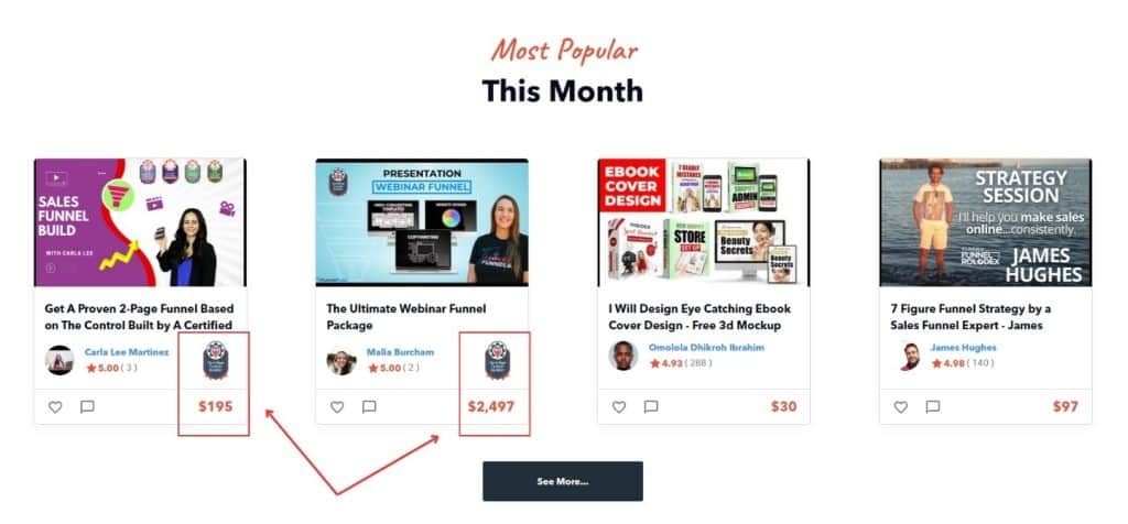 funnel builder marketplace listing