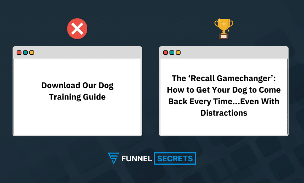 Good and Bad Squeeze Page Headlines Example