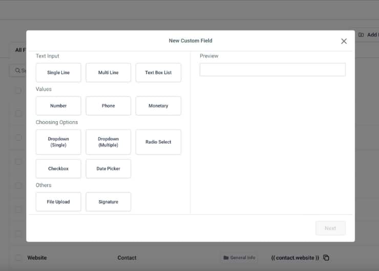 GoHighLevel Custom Fields: Capture the precise information you need from leads and clients with flexible field options like text input, checkboxes, date pickers, and others.