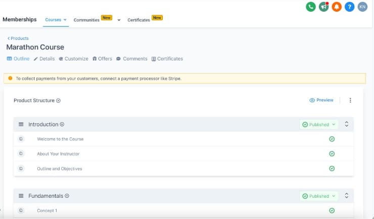 GoHighLevel Membership Site Builder:  showcasing the intuitive interface for creating and managing online courses, communities, and membership areas