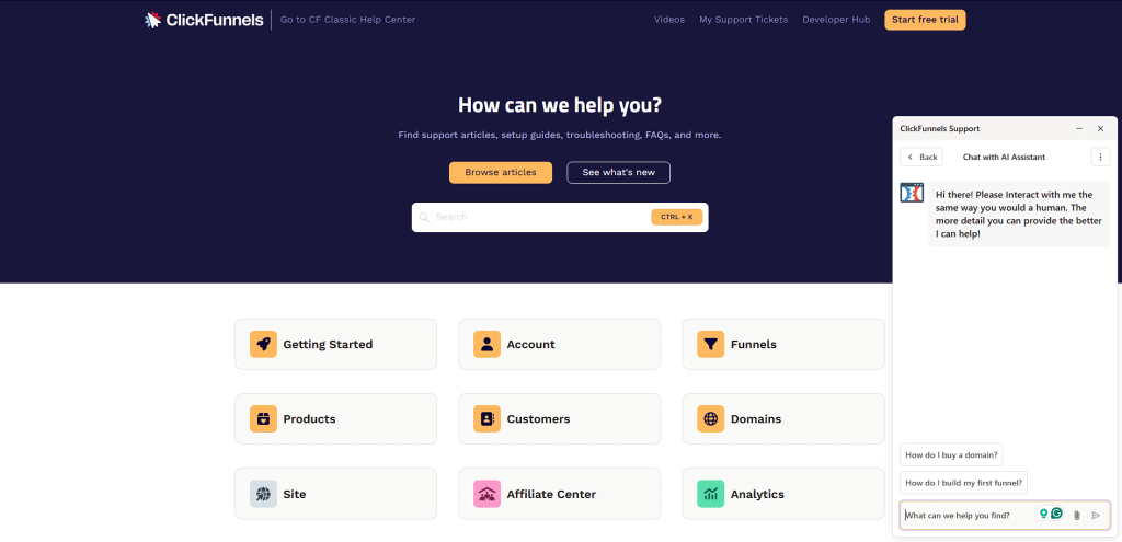 clickfunnels review: AI chat box