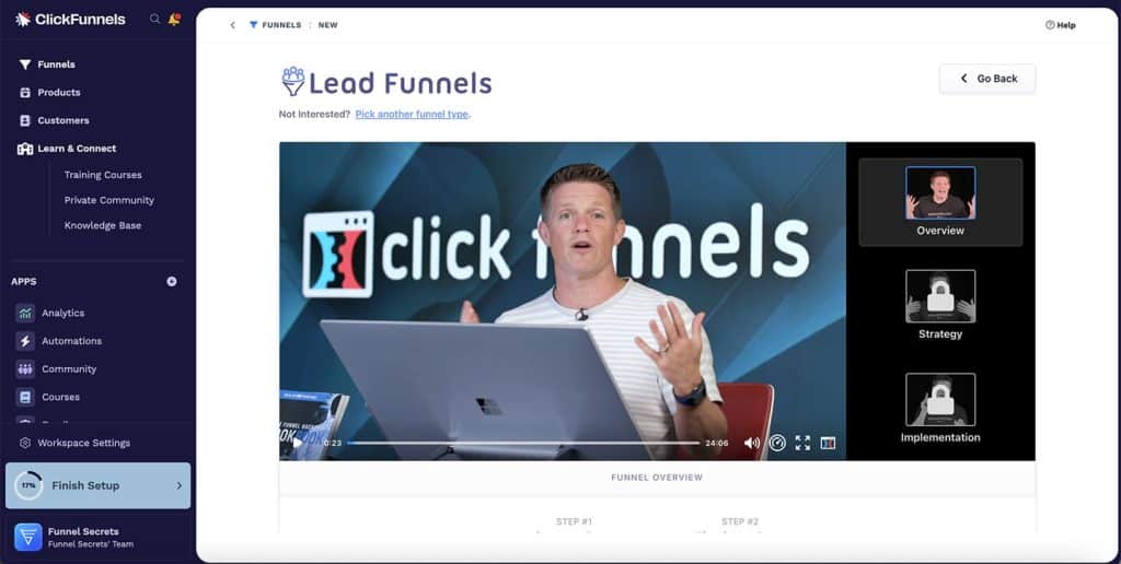 clickfunnels's funnel overview