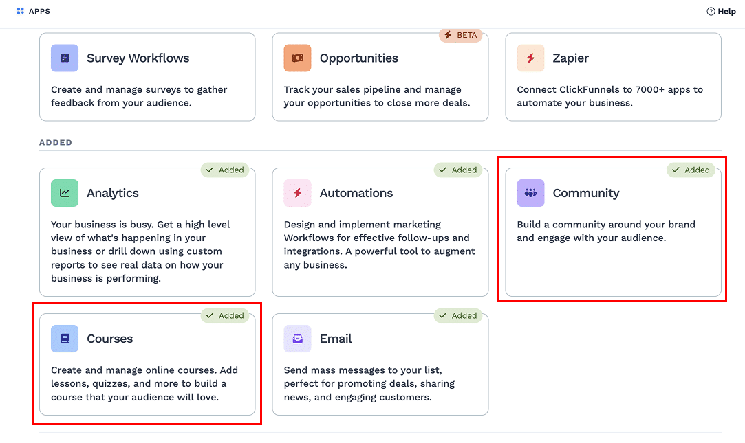 Clickfunnels split-separate app to create a course and community