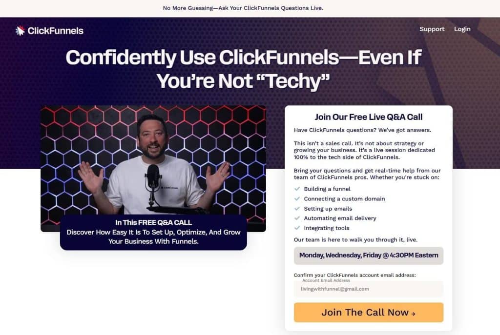 clickfunnels onboarding call