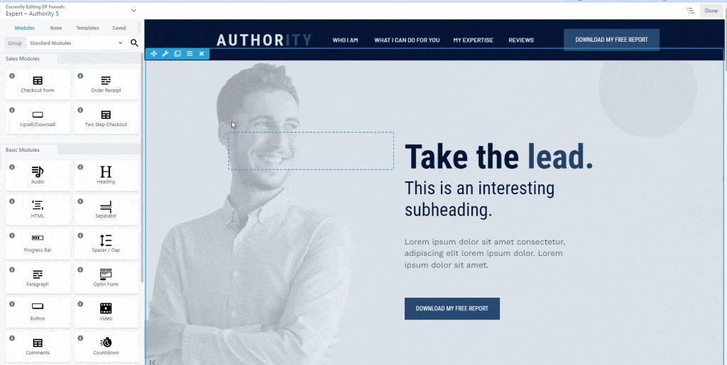 dropfunnels page editor