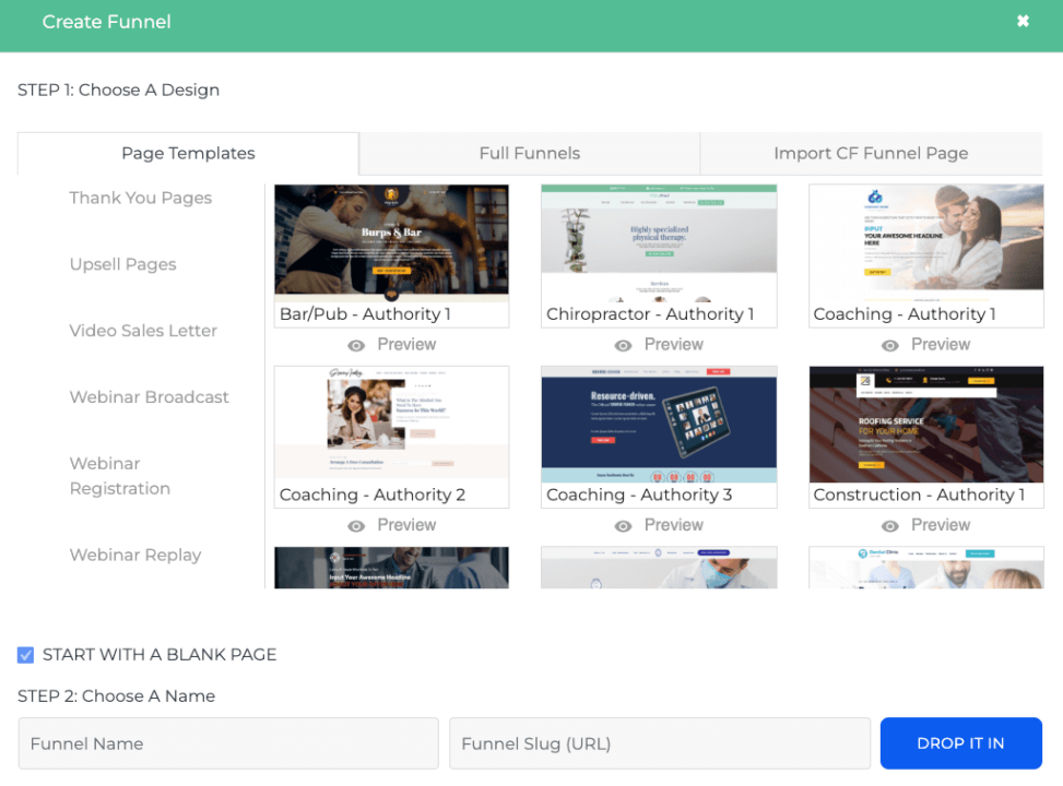 dropfunnels templates