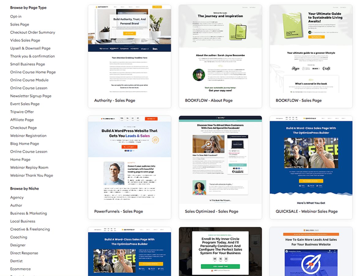 optimizepress landing page templates