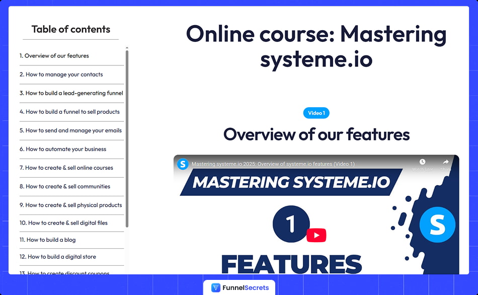 Systeme.io online course