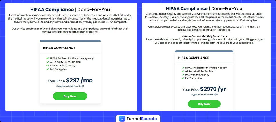 Gohighlevel HIPAA Compliance Pricing