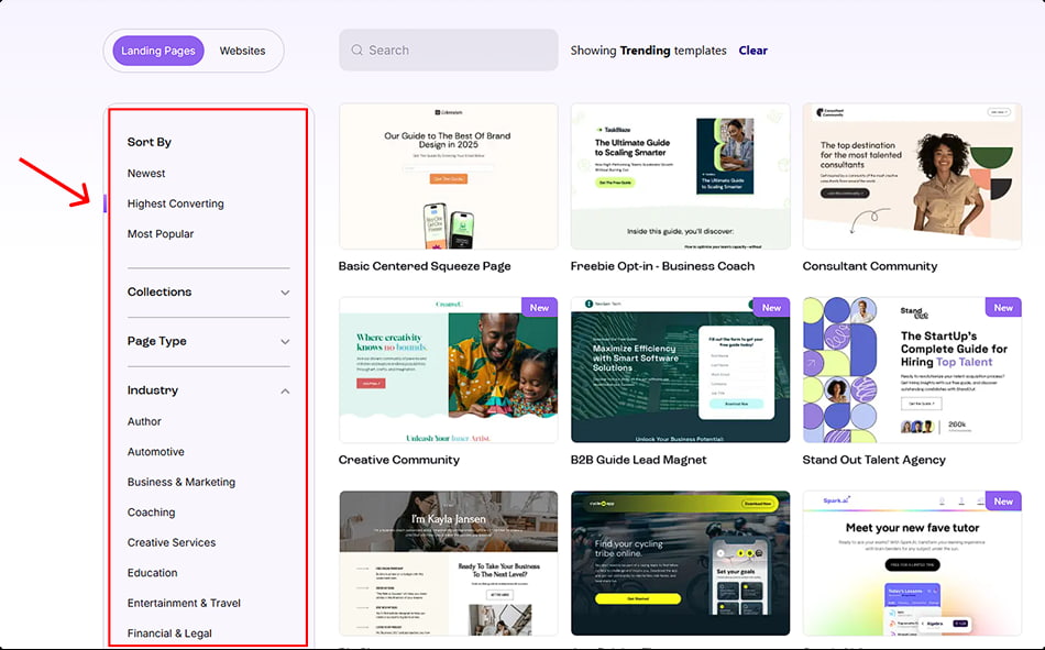 leadpages review templates