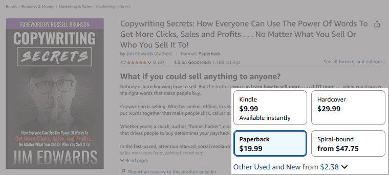 copywriting secrets pricing