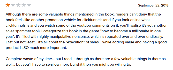 Expert Secrets book negative review
