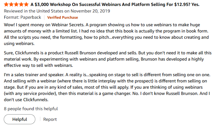 Expert Secrets Book review on Amazon