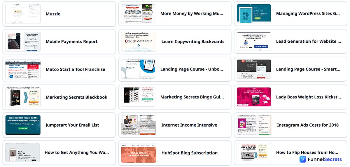 Sales Funnels swipe file examples